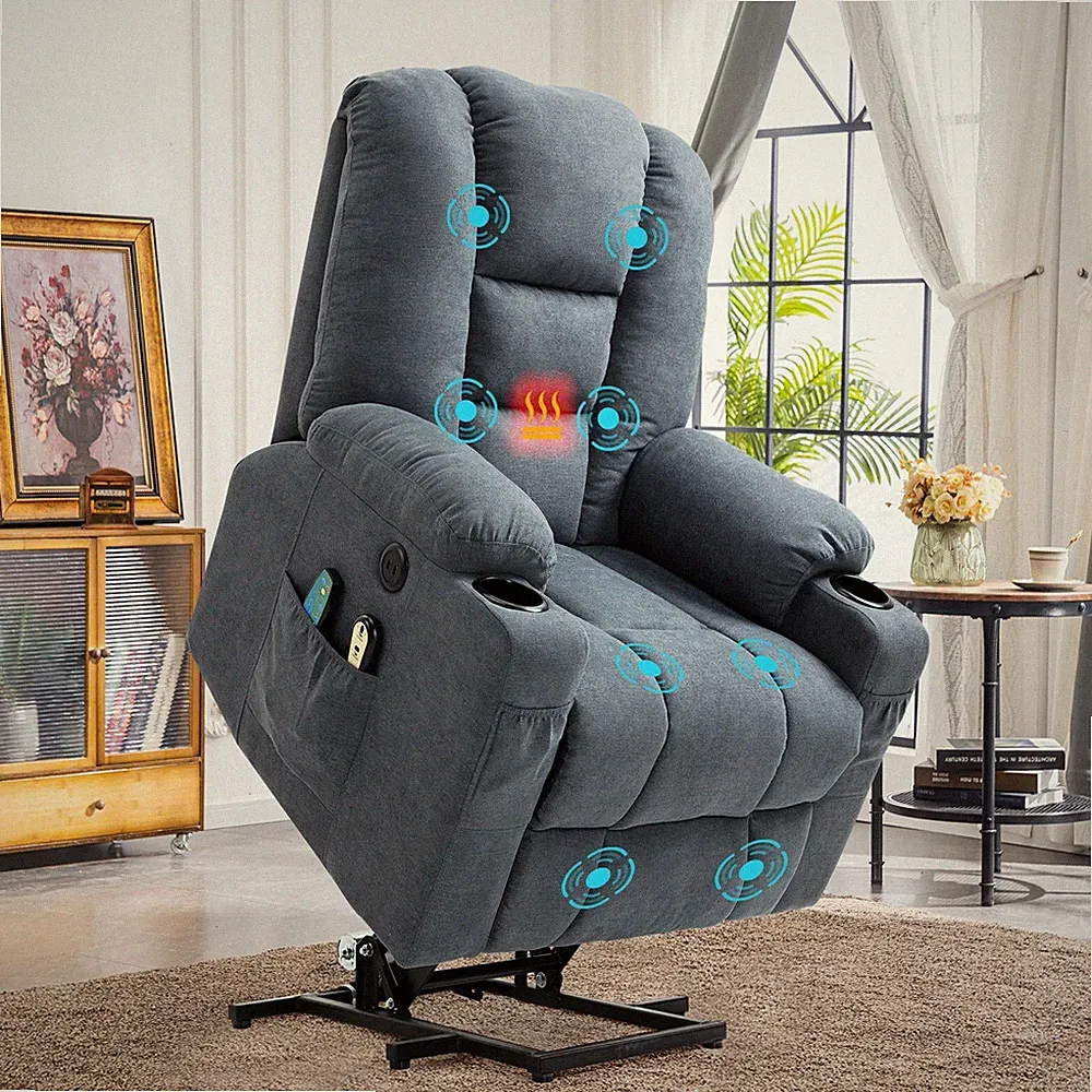 Elderly Electric Lift Recliner Power Lift Chair with Massage Heat & USB Ports
