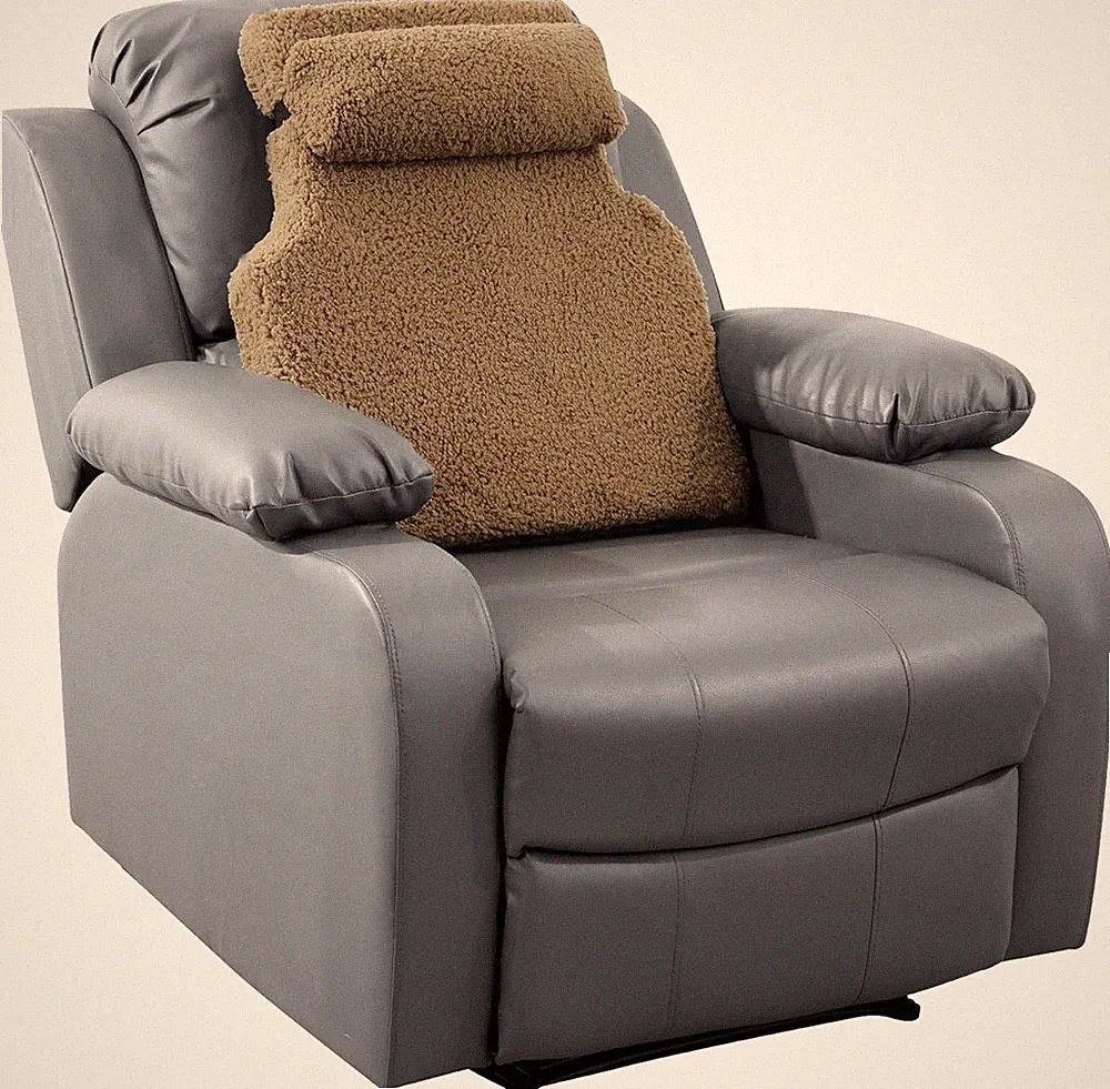 HOMBYS Sherpa Fleece Lumbar Support Pillow with Headrest for Recliner,Memory Foa