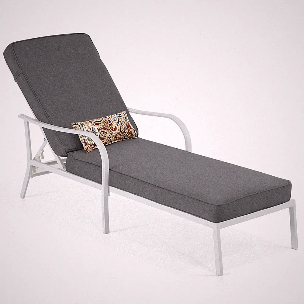 ivinta Adjustable Backrest Reclining Outdoor Chaise Lounge Single Lounge Chair