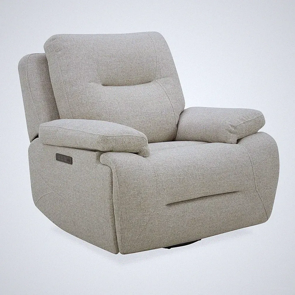 Recliner Armchair with Power Recline, Charging Ports - Nathan Ginger Fabric