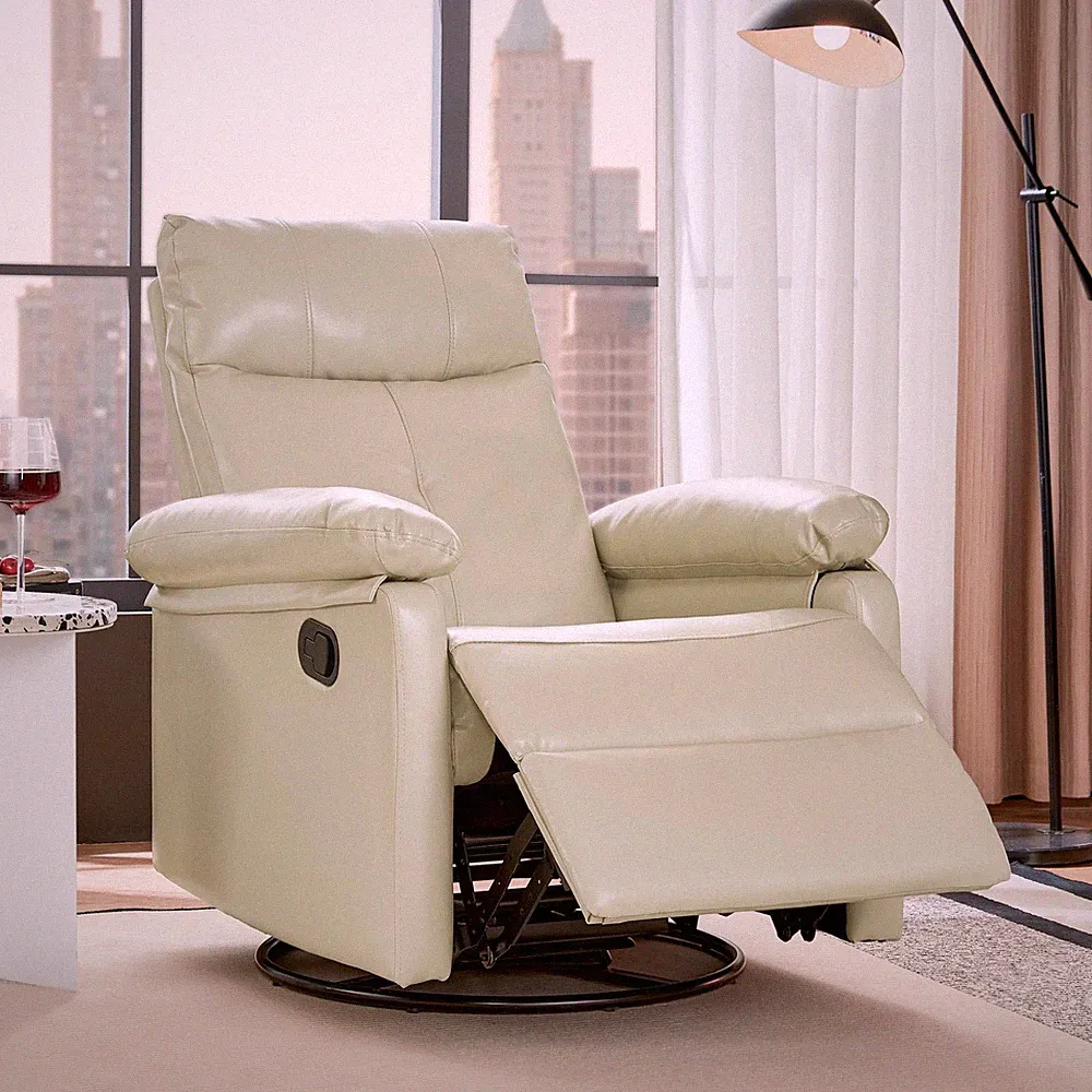 Rocking Recliner with 360° Swivel, Rocker Glider Reclining with Lumbar , Adju...